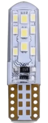 BOMBILLO T10 BAYONETA SILICONADO AZUL FIJO
