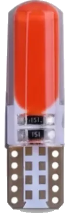 BOMBILLO T10 BAYONETA SILICONADO ROJO FIJO