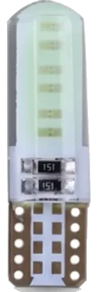 BOMBILLO T10 BAYONETA SILICONADO VERDE FIJO