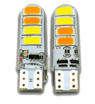 BOMBILLO T10 BAYONETA DUAL COLOR BLANCO/AZUL STROBER