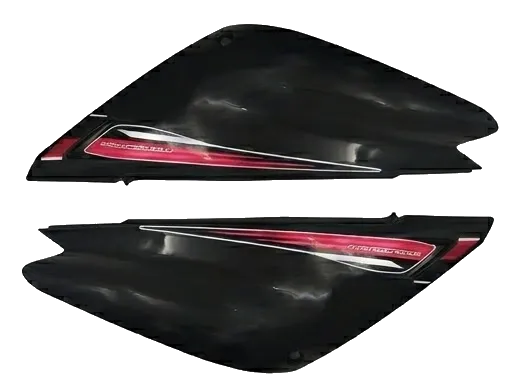 TAPAS LATERALES XTZ 125 NEGRA CON CALCOM ROJO