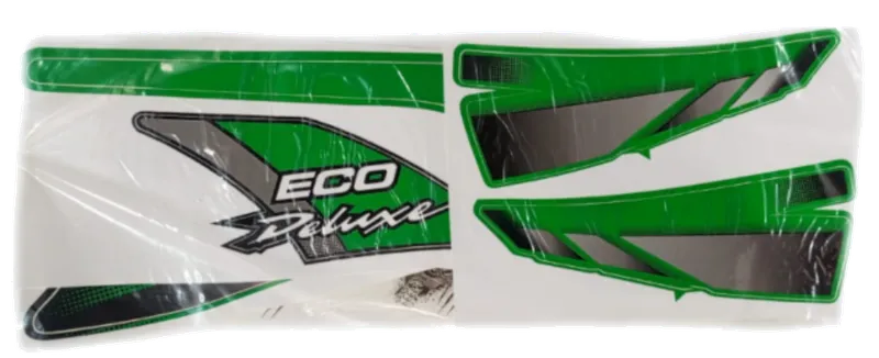 CALCOMANIA KIT ECO DELUXE VERDE TANQUE TAPA LATERAL CARENAJE COLA