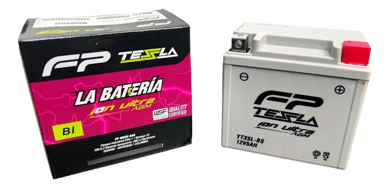 BATERIA FP TESLA ION ULTRA AGM YTX5L-BS PULSAR 160 FI, XR150L, CB 150 INVICTA, CB 160F DLX, XRE300, FZ 16 2.0 FI