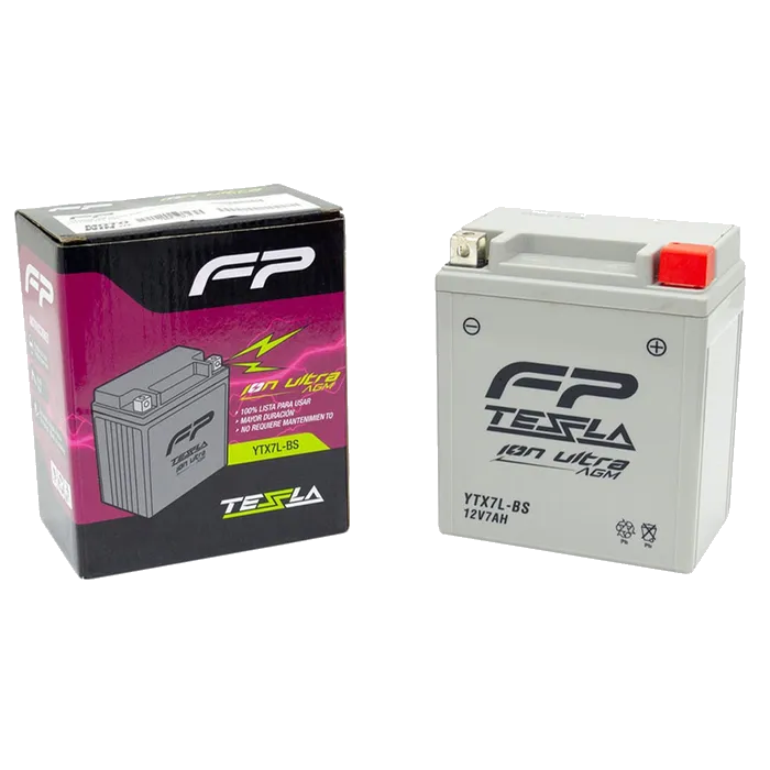 BATERIA FP TESSLA ION ULTRA YTX7L-BS TTR 125/150 CB 190R, GIXXER 250, XTZ 150/250