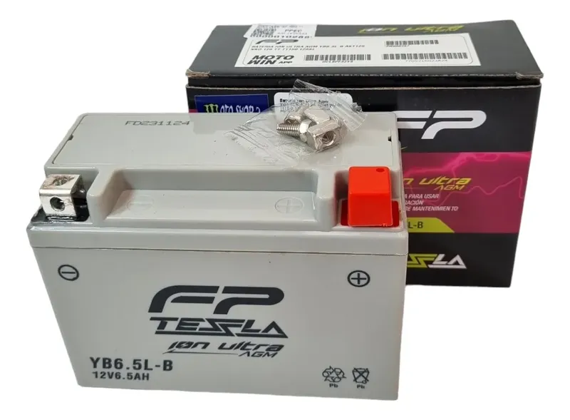 BATERIA TESSLA ION ULTRA AGM YB6.5L-BS: (12N6.5)AKT 125 ,NKD 125 TT,TT150, 125SL