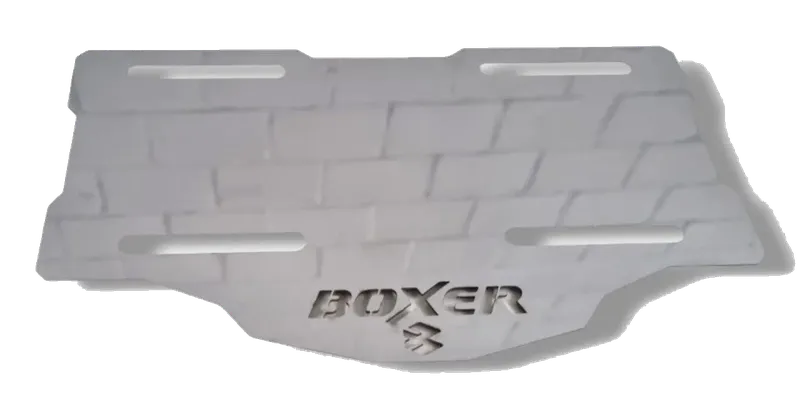 PORTAPLACA MARCADO EN ACERO BOXER